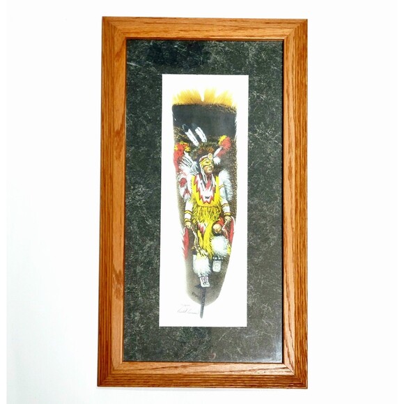 Native American Signed LE 4/200 Hopi Kachina Feather Painting Evans 18x10 HTF! - Picture 3 of 8